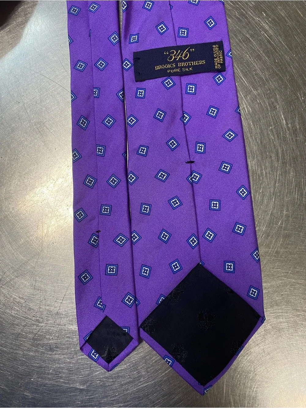 Brooks Brothers Purple Silk Geometric Tie
